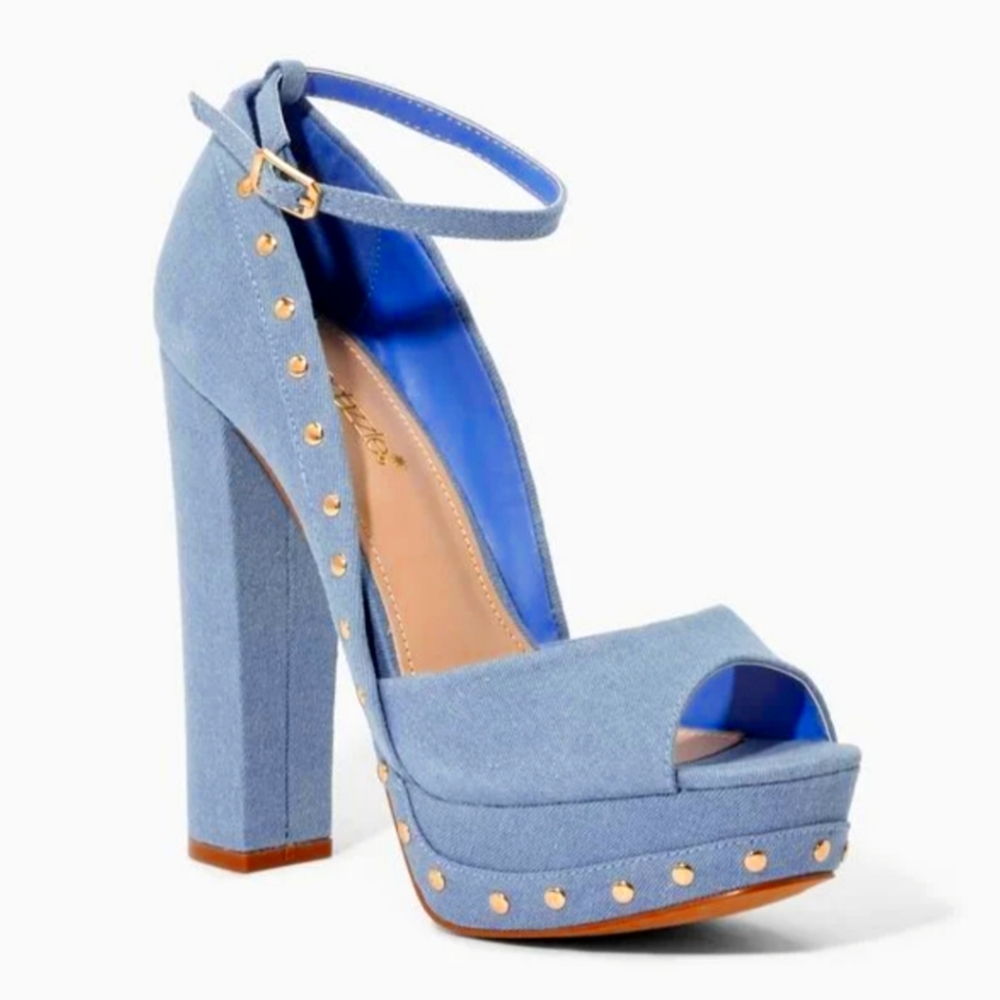 Denim heels